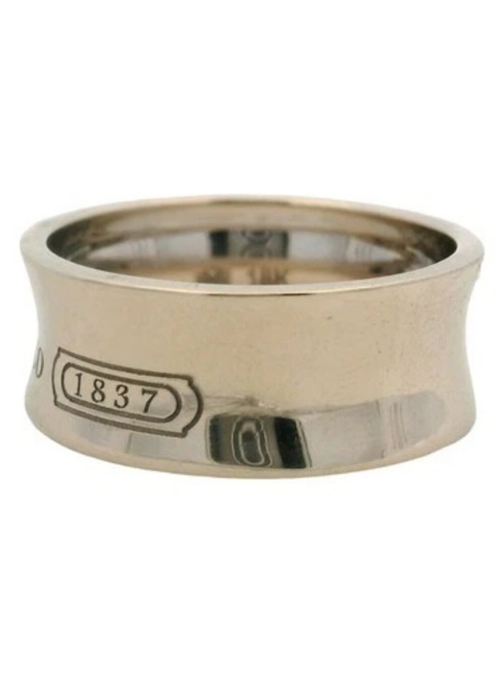 Tiffany & Co Solid 18kt White Gold 1837 Medium Concave Band Size 7 - Picture 4 of 6